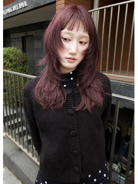 イェン(Yen.) パープルピンクカラーハッシュレイヤーカットオン眉
