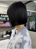 20代30代切りっぱなしボブタッセルボブ顔周りレイヤーオリーブ