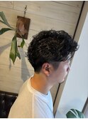 メンズ無造作ツイストパーマ × フェードマッシュ &nbsp;