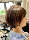 ショートカット20代30代40代前髪あり面長丸顔ショートボブ