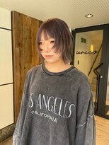 ユニコ(unico)&nbsp;ブリーチ/ラベンダーグレージュ/顔まわりカット/ボブレイヤー