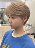 メンズミルクティーベージュコンマヘアアッシュグレージュカラー