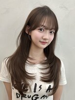 ライン(LINE)&nbsp;韓国風/レイヤー/前髪カット/オリーブ/透明感/ハッシュカット