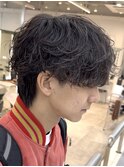 渋谷メンズ緩めシャドウパーママッシュウルフスパイラルパーマ