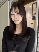 ワンカールで決まる韓国風レイヤーカット×ぱっつん前髪/表参道