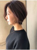 ピンクアッシュのひし形ショート