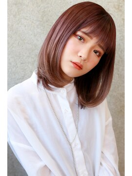 ラフィスヘアーエン 宝塚店(La fith hair enn) 【La fith】ピンクブラウン×ボブスタイル