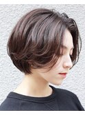 大人ショート/ショートボブ/マロンベージュ/フェザーショート