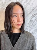 艶感 透明感 ダークカラー ストレート ボブ センターパート