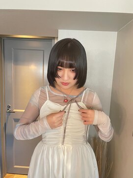 アルカナ 明治神宮前原宿(ARCANA) 黒髪グレーベージュレイヤーロング前髪パーマ アッシュブラック