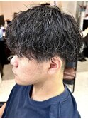 波巻きパーマスパイラルパーマメンズマッシュセンターパート横浜