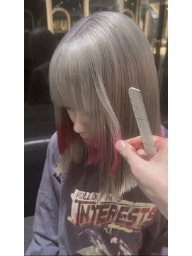 サロンドミルク 新百合ヶ丘店(salon de MiLK) ミルクティーベージュグレージュダブルカラーハイトーンインナー