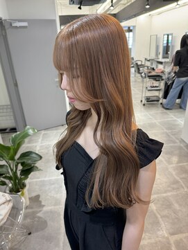 ペレ 栄店(PELE) デザインカラー/レイヤーカット/ウェットヘア/オリーブベージュ