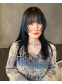 グラデーション/ブルー/デザイン/ブリーチ