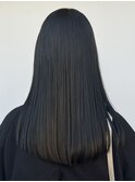 黒髪ストレートロングレイヤーミディアム髪質改善ストレートヘア