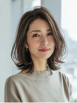 トリッカアヴェダ(tricca AVEDA) 白髪ぼかしハイライト/ミディアムレイヤー/透明感ブラウン