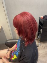 アンディアーモ サカエ(ANDIAMO SAKAE)&nbsp;レッド ブリーチカラー ダブルカラー レイヤーカット