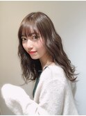シースルーバングクリアベージュカラー/薄めバング
