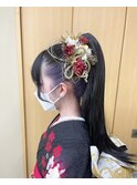 振袖 シンプル ポニーテール ヘアアレンジ