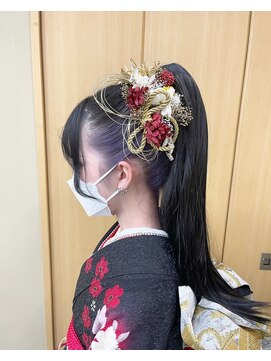 パリスパート2 振袖 シンプル ポニーテール ヘアアレンジ
