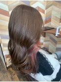 #カラー　#インナーカラー　#ケアブリーチ　#ピンク