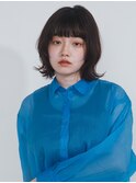 黒髪/グレーベージュ/レイヤーロング/前髪パーマ[新宿駅]