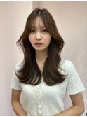 韓国ヘア/前髪カット/シースルーバング/顔まわり/くびれヘア