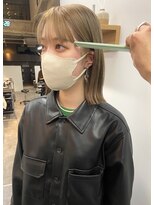 ヌープヘアーアイス(NUUP.hair ici)&nbsp;透明感抜群♪ダブルカラーブリーチミルクティーベージュ