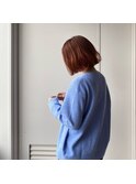 ぶつ切りボブ/切りっぱなしボブ×オレンジカラー/30代40代50代