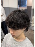 大流行エモメンズマッシュウルフシャドウパーマ