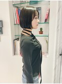ぱつっとボブ/暗髪/顔まわりレイヤー　オモダノリコ