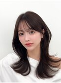 くびれミディ/トレンド韓国ヘア/くびれ巻き/レイヤーカット