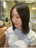 オリーブベージュ×切りっぱなし