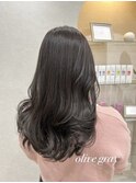 美髪/オリーブグレー/大人かわいい/こなれミディ/韓国