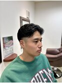 ナチュラルフェード×センターパート