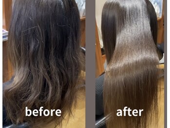 ルッチーディカッペーリィ(LUCIDI CAPELLI)の写真/途中で担当が変わる不安なし。一人のスタイリストが髪の深部から整える“髪の再構築”で、柔らかな艶髪へ♪