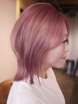 ブロック ジャポン(bloc japon)&nbsp;ミディアムウルフペールピンクラベンダー顔周りハッシュカット