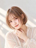 ニド(Nido.) シースルーバング/切りっぱなしボブ/ミルクティーベージュ