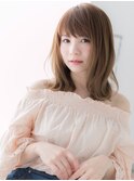 斜めバングで目力UP！ワンカールくびれセミディf小山20代30代