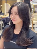 （韓国ヘア/くびれヘア/ロングヘア/前髪/顔周りカット/小顔）