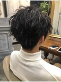 マッシュパーマアッシュブラック/ハイライト/髪質改善/仙台