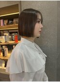 20代30代40代大人気グレージュ切りっぱなしボブ