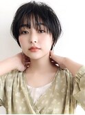 say.黒髪ボブルフネビージュ小顔ワンレンショートアッシュバング