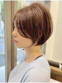 ★前下がりショートボブハンサムショートカットカラーパーマケア