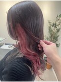 インナーカラー イヤリングカラー ピンク ホワイトピンク