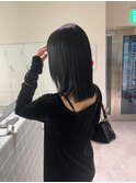 韓国風　黒髪ストレート