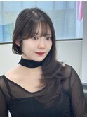 顔まわりレイヤー 艶カラー 暗髪 韓国風 髪質改善 福岡美容室