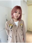 [loje] ハイトーンピンク/ボブ/チェリーブラウン