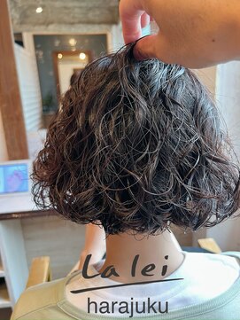 ラレイ ハラジュク(Lalei harajuku) 原宿ボブパーマスパイラルパーマ大人パーマウェーブヘアくるくる