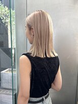 シェリ ヘアデザイン(CHERIE hair design)&nbsp;切りっぱなしボブ×ホワイトベージュ